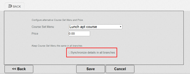Course Set Menu