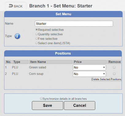 Set Menu Req Sel