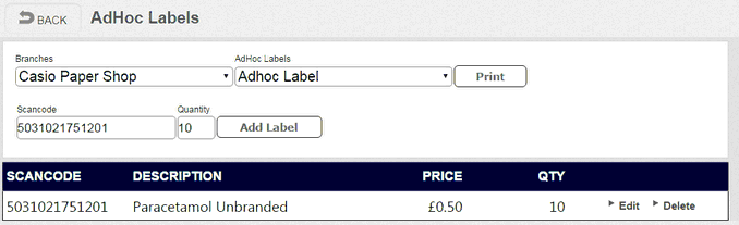 Adhoc single label