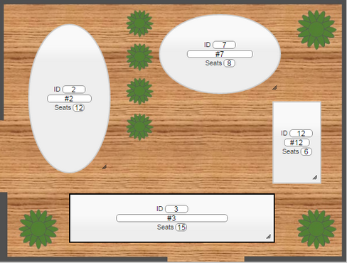 Floor Planner - Table sizes