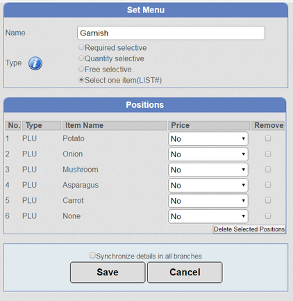 Select one item