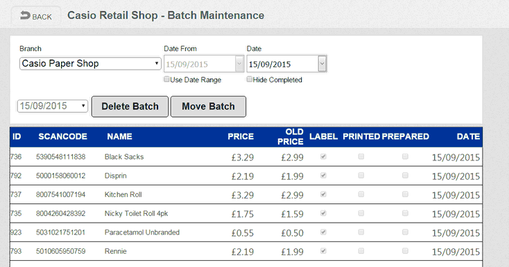 Batch Maintenace products