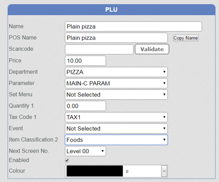 PLU Item Param
