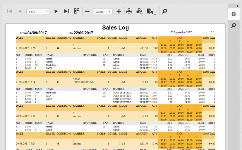 Sales Log
