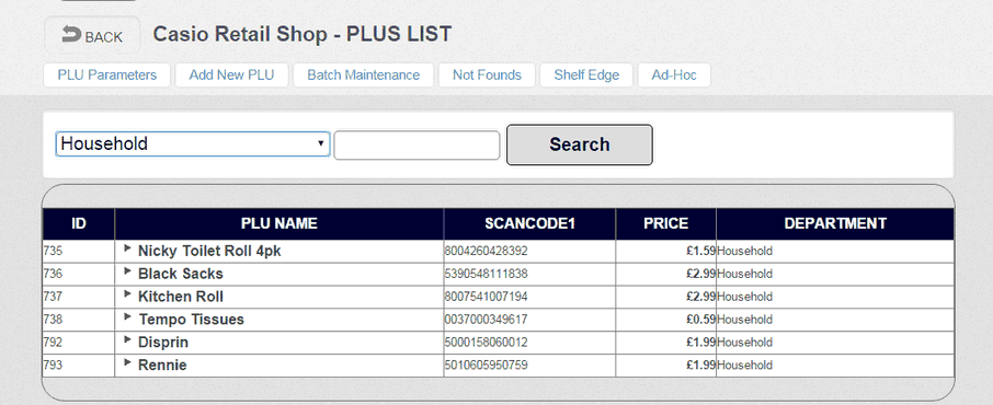 Scanning Product Main Screen