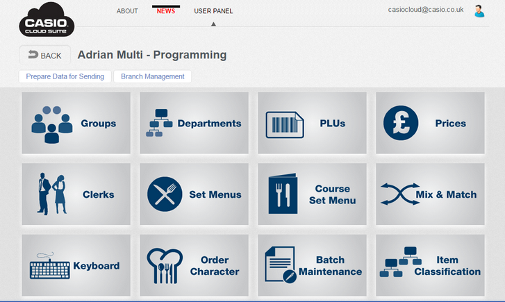 Programming screen