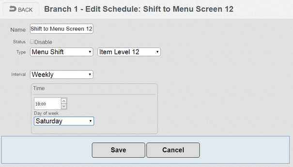 Sched - Menu shift 2