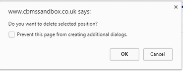 delete position dialog