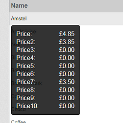 Hover Price Bands