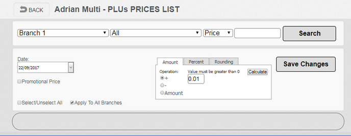 Prices apply to all branches
