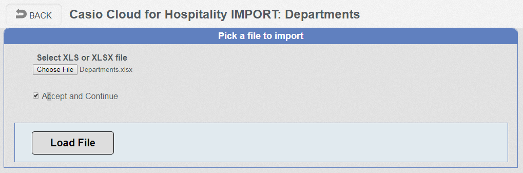 Import Export screen 2