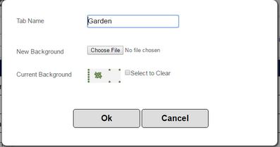 Tab with existing background