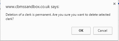 Confirm Clerk Deletion