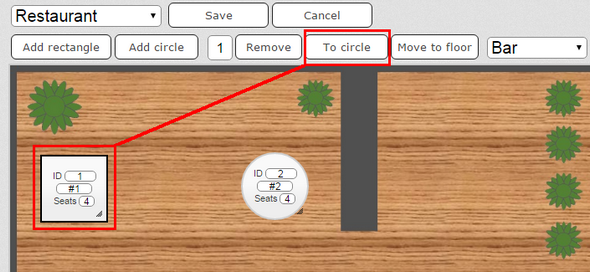 Floor Planner - Change table shape 1
